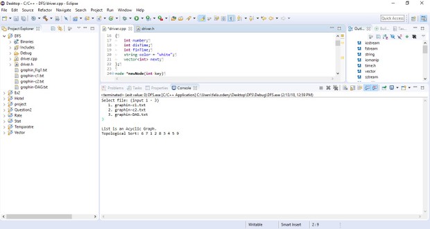 CS 340 Programming Assignment III: Topological Sort Solution
