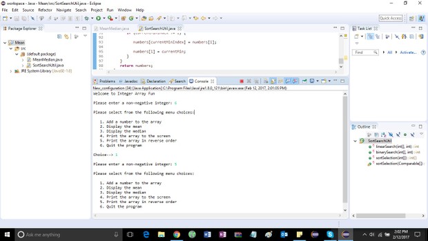 Array Sorting, Traversal and Exception Handling Solution