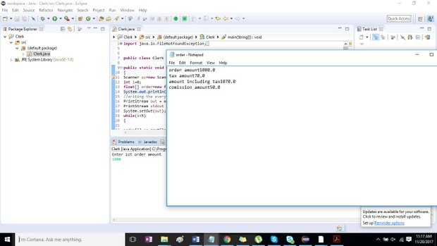 Clerk Java program Solution
