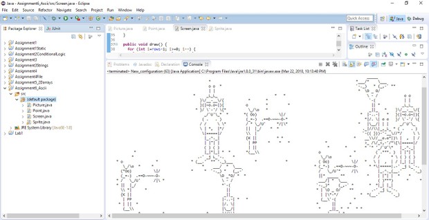 Program that draws a ascii text art picture to the console Solution