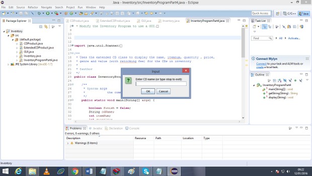 inventory program upto part 4