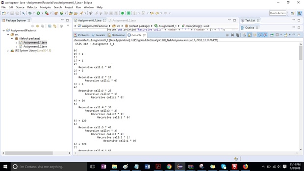 CSIS 312 Assignment 6 Factorial Calculator Solution