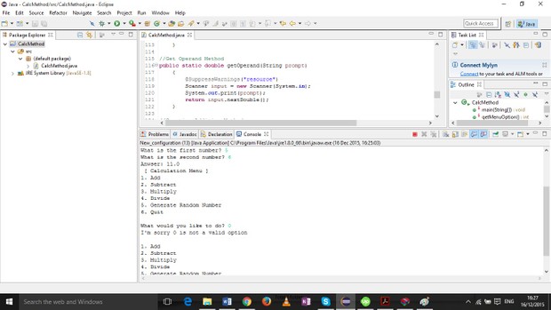 Calculator with Methods