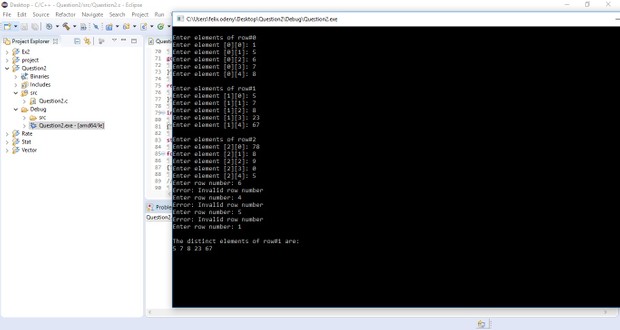 C program that prompts for and reads a 2D-array Of size 3 * 5 rowise Solution