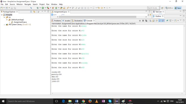 program that records high-score data for a fictitious game.