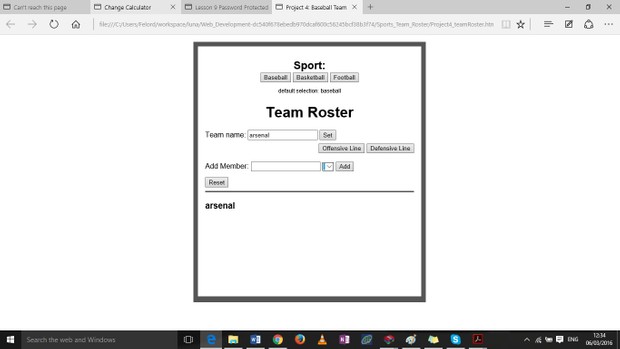 Project: Team Roster
