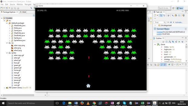 a space invader type game