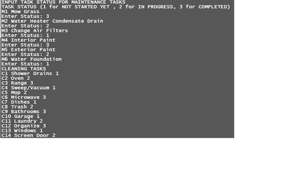 TASK STATUS