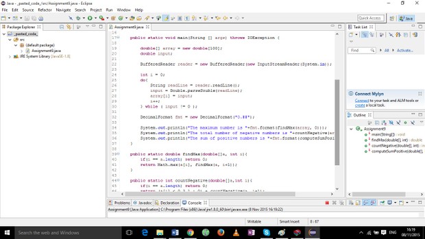 program reads in a sequence of numbers