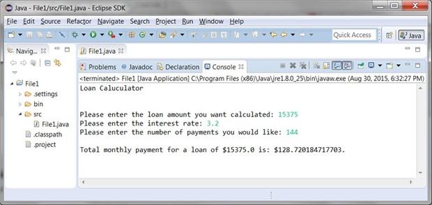 Assignment #1 Loan Calculator Solution