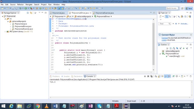 Create a class Polynomial that is used to evaluate a polynomial