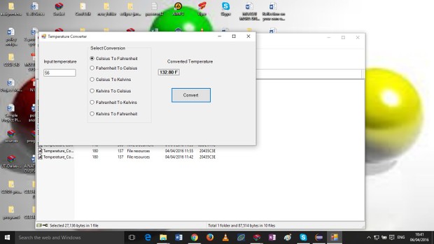 Temperature Converter in VB