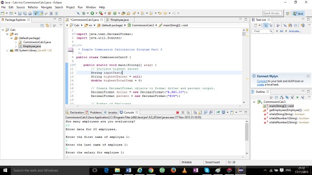 Modified Week Three Java Application