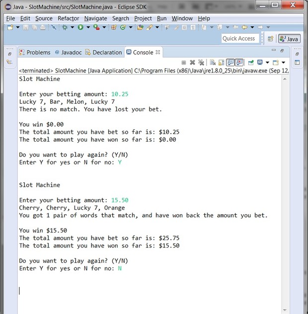 assignment 2 slot machine