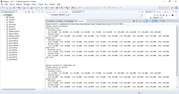 CS 340 Project I: Sorting (and Heaps) Solution
