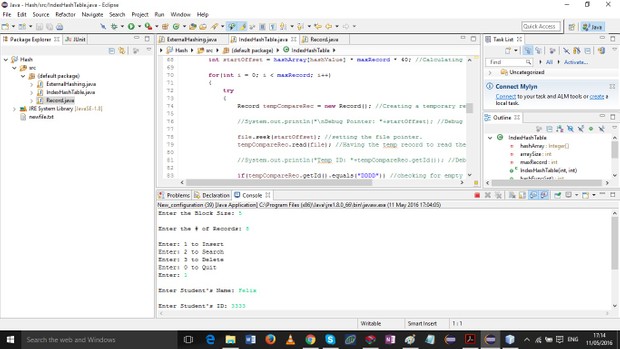 Implement an open addressing hash table to store strings