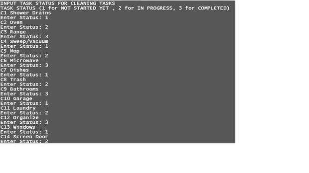 TASK STATUS