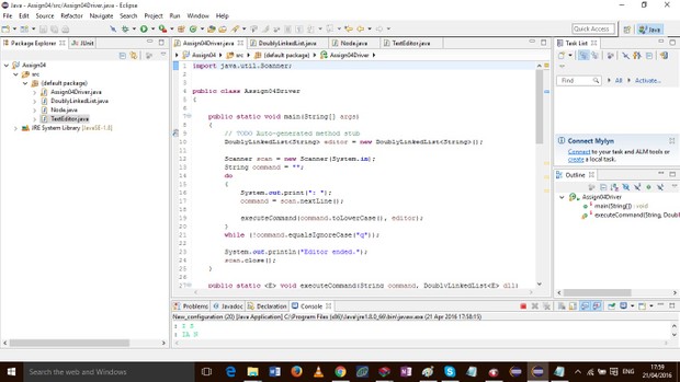 Using the SinglyLinkedList classes built in class