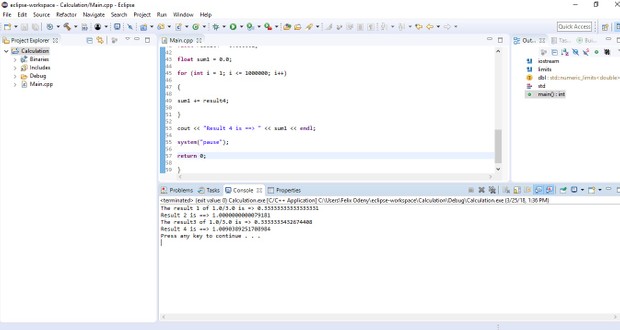 C++ program that performs the calculation Solution