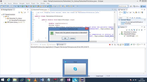 Java class to convert Fahrenheit temperature to Centigrade