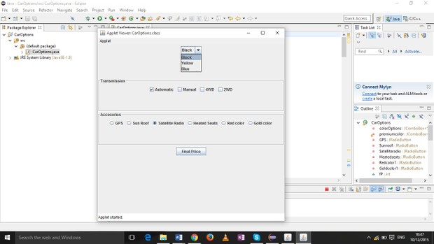 Swing GUI Lab