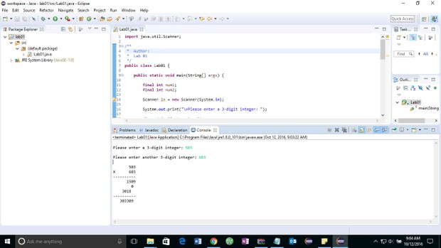 LAB 01 # Solution