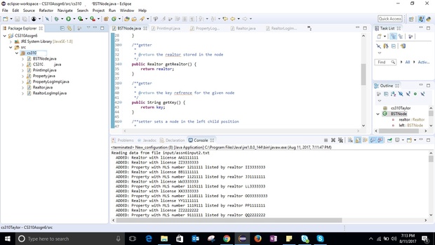 CS310 Data Structures Programming Assignment 6: Binary Search Trees Solution