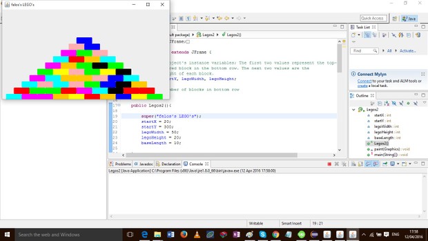 Write a class named Legos1 extending the JFrame