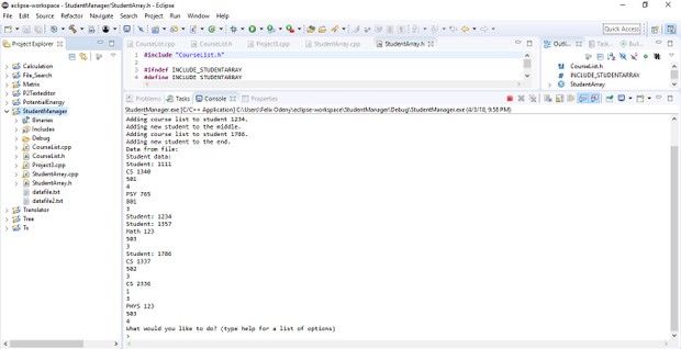 Student Manager in CPP Solved