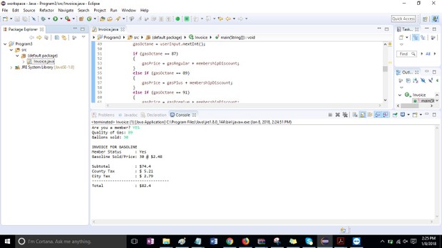 Program 3 – Invoice