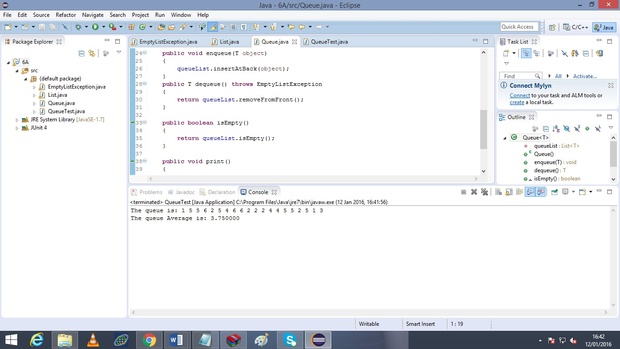 program that creates a queue of integers