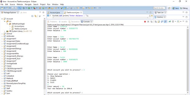 Class Account Solution