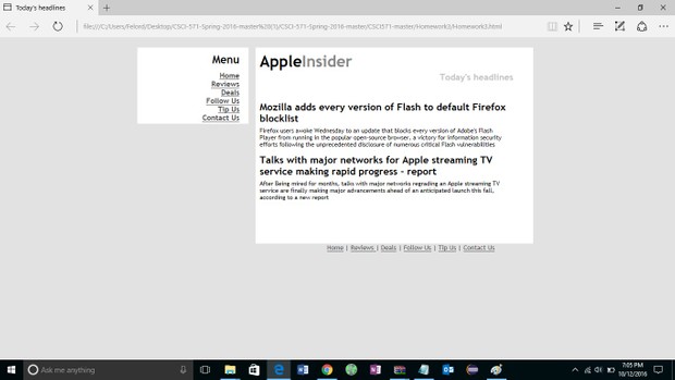 Homework 3: HTML and CSS Exercise