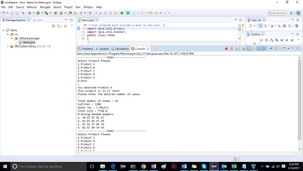 Design and develop a java “menu” computer program Solution