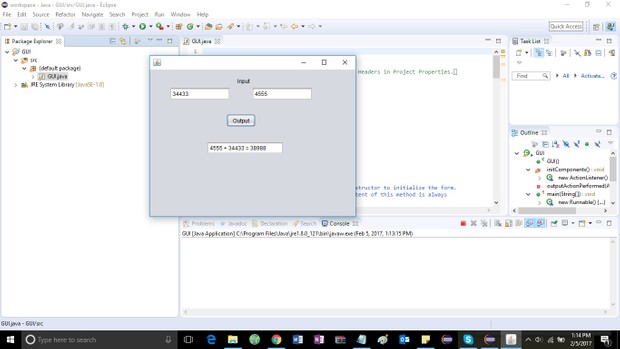 Program that creates a GUI