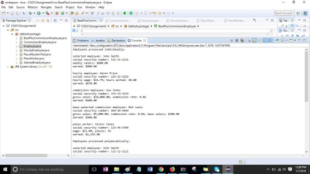 CSIS 312 Assignment 3 Payroll System