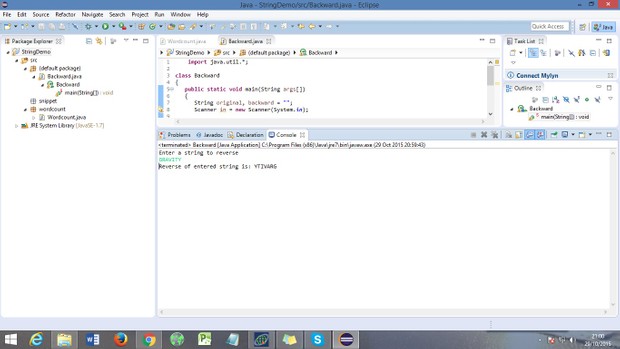 Create a New Project named StringDemo