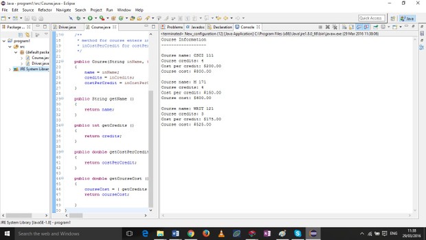 Program 1: Writing Your Own Class