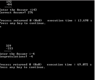Console-based C++ program that can be used as a math tutor for a young student Solution