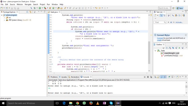 Java - Airplane Seats - 2D Array