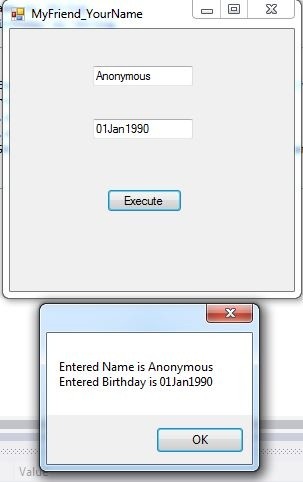 Form application named MyFriend_YourName Solution
