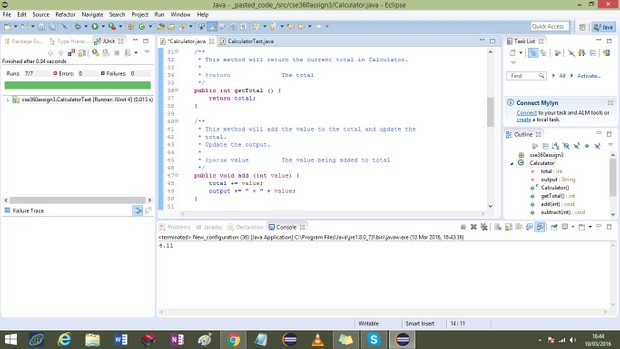 program will set the total to zero when Calculator is initialized