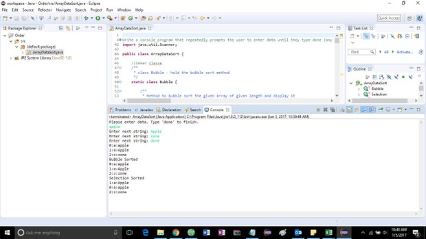 Console program that repeatedly prompts the user to enter data until they type done Solution