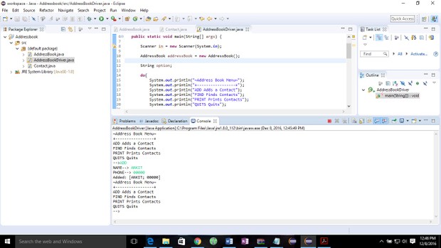 Programming: Address book Solution