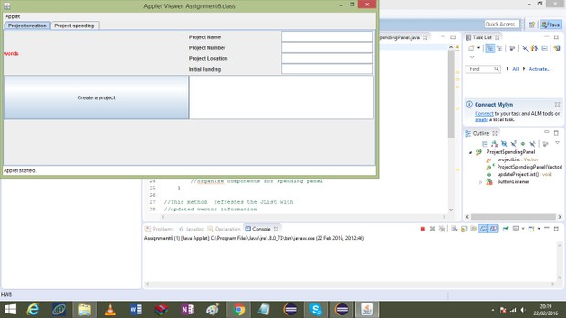 Write a Java program that constructs an Applet