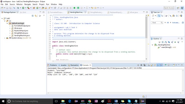 Introduction to Computer Science Lab #2 Solution