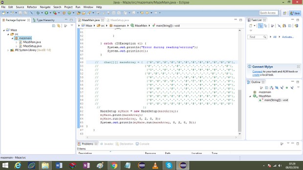 A program to walk through the maze