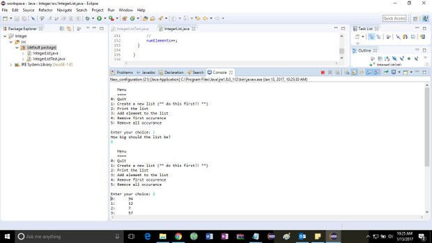 File IntegerList.java Solution