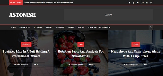 Astonish Blogger Template Premium Version
