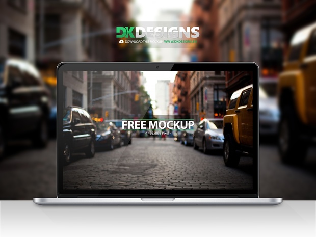 Macbook Pro Retina Mockup incl. 4 Backgrounds